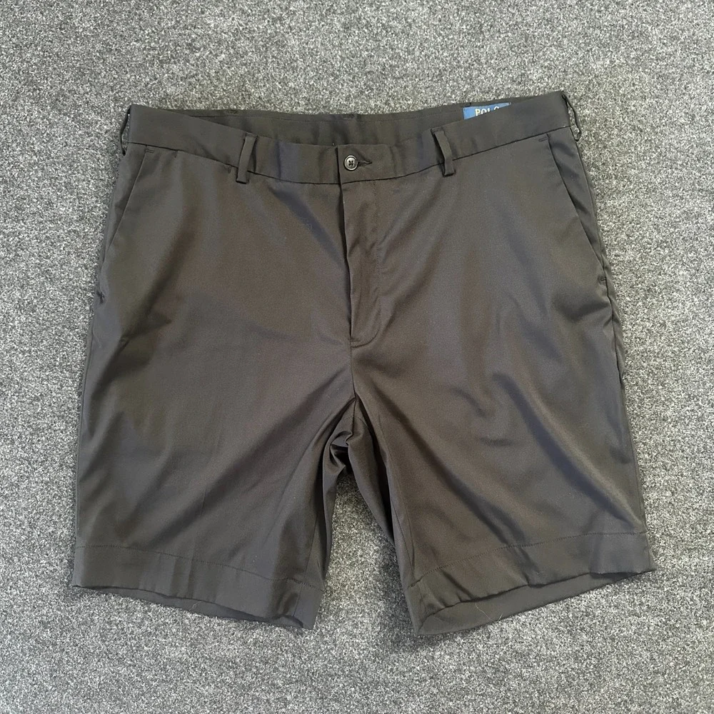 Polo Ralph Lauren Performance Shorts Mens 38 Black‎ Chino Preppy Golf Stretch